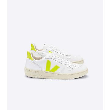 Veja V-10 LEATHER Joggesko Dame White/Mint | NO 647HAP